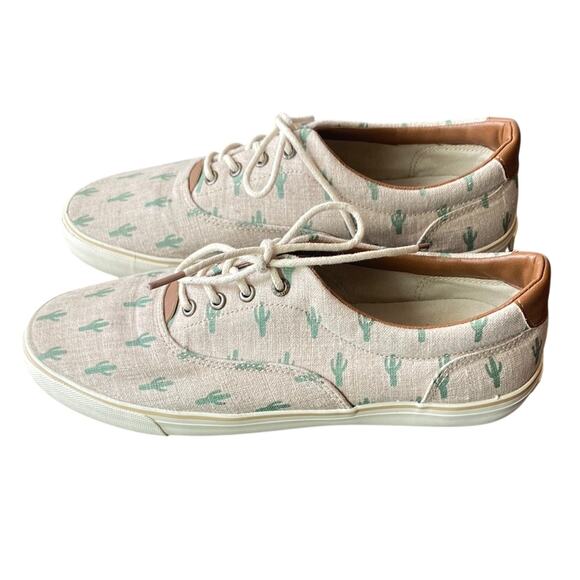 G.H. Bass & Co. Shoes - GH BASS & CO Cactus Print Canvas Sneakers Womens Sz 9 Tan Green Western